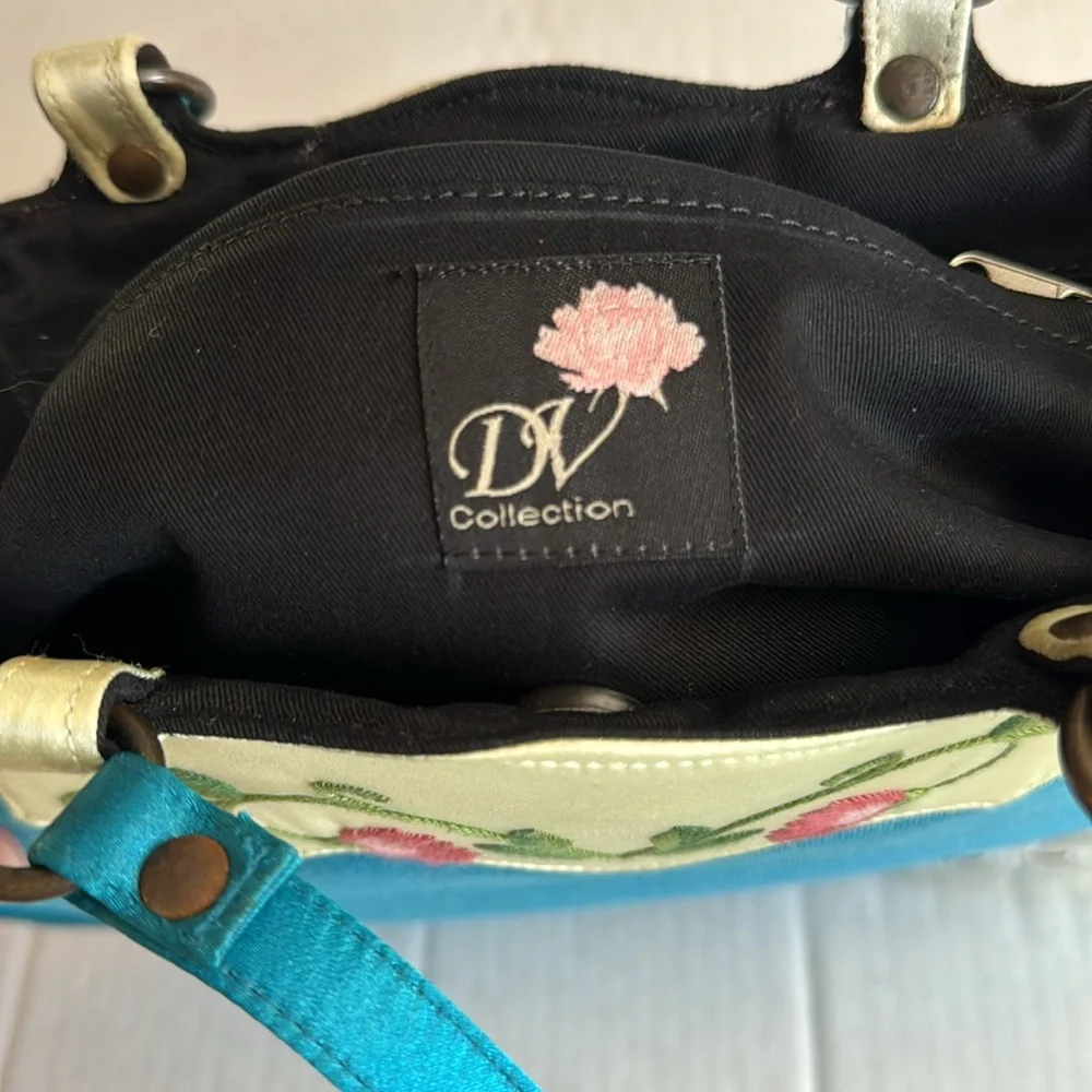Vtg Dolce Vita- Gorgeous handmade silk embroidered bag with snap closure - Picture 4 of 13